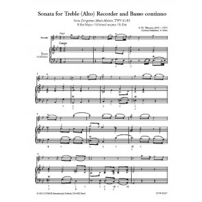 Sonata for Treble (Alto) Recorder and BC : from Der getreue Music-Meister, TWV 41:B3 B flat Major